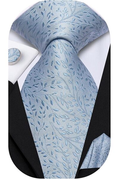 Dubulle Mens Paisely Silk Tie for Men Necktie and Pocket Square Set