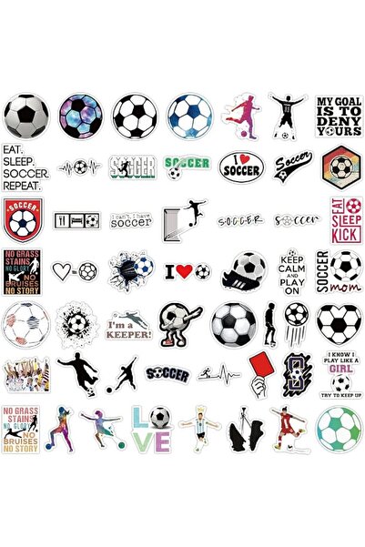 TERRIFI 50PCS Soccer Sports Decals Vinyl Waterproof Stickers for Water Bottle...