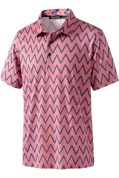 GENERAL Golf Shirts for Men Dry Fit Performance Print Short Sleeve Moisture W...