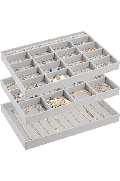 Procases ProCase 3 Set Stackable Jewelry Tray for Drawer Vanity Dresser, Jewe...