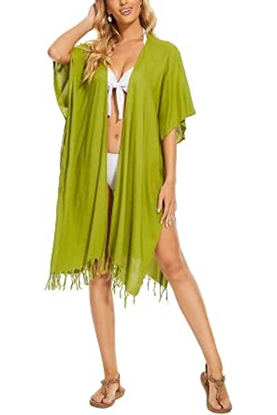 GENERAL Beautybatik Women Long Solid Kimono Cardigan Shawl Wrap Swimsuit Cove...