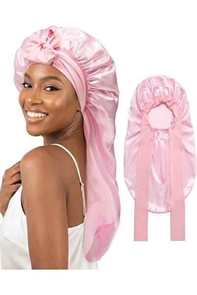AWAYTR womens Double Layer Long Satin Bonnet Long Satin Bonnet (pack of 1)
