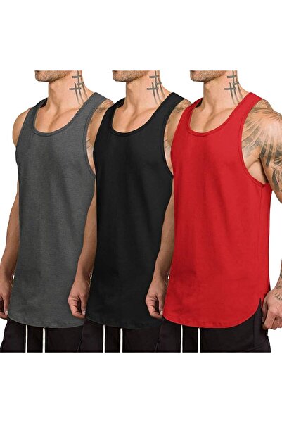 COOFANDY Men's 3 Pack Quick Dry Workout Tank Top Gym Muscle Tee Fitness Bodyb...