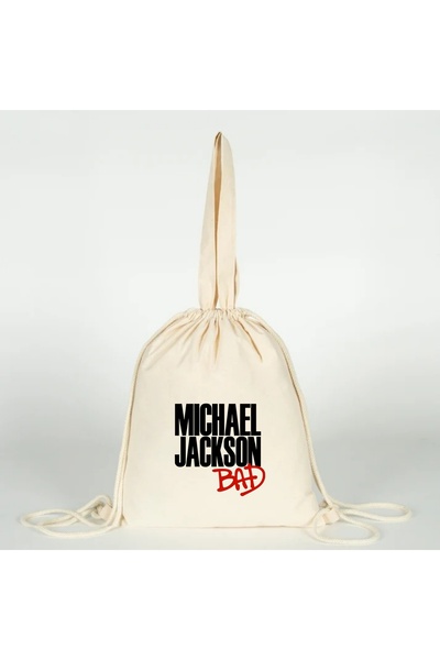 Generic Brand Geantă din pânză cu șnur, imprimată Michael Jackson, versatilă,...