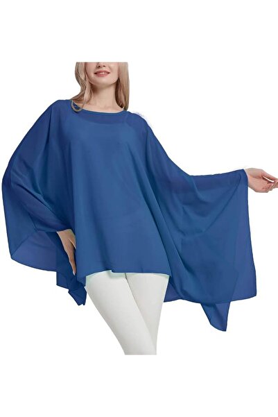 GENERAL Wiiiwish Women's Loose Solid Long Batwing Sheer Chiffon Caftan Wrap P...