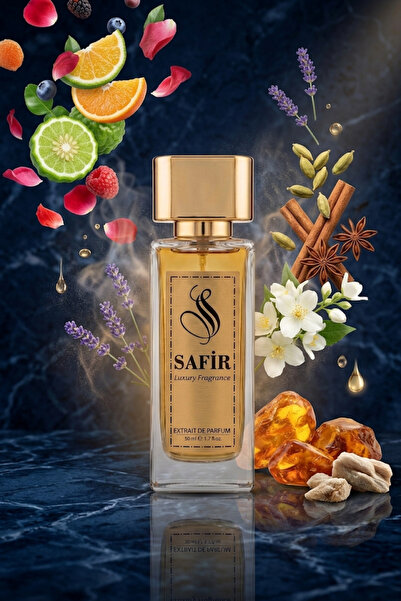 Safir 1001 Gece Kadın Parfüm 50 ml Kalıcı | Gül Yasemin Amber Misk | 1001 Gece Esintili