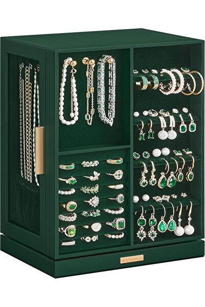 SONGMICS GISELLA Collection - Jewellery Box Organiser 360° Rotating, Vertical...