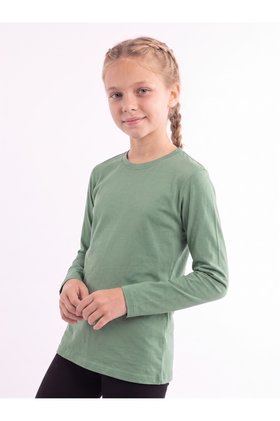 panios kids Kız Çocuk Basic Düz Renk Uzun Kollu Sweatshirt