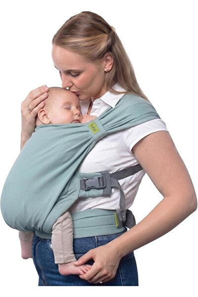 Boba Bliss Baby Carrier Sea Mist | Elastic hybrid pull-on carrier in seconds,...