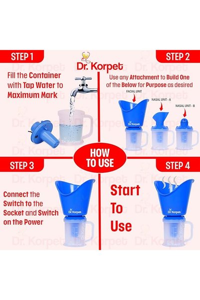 DR.EA. steamer for cold and , vaporizer steamer, face steam and steam inhaler vaporizer (Blue)