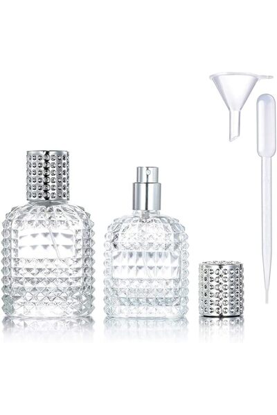 SYOSI Travel Perfume Glass Spray Bottle, 2 Pack 30ml 50ml Pineapple Refillabl...