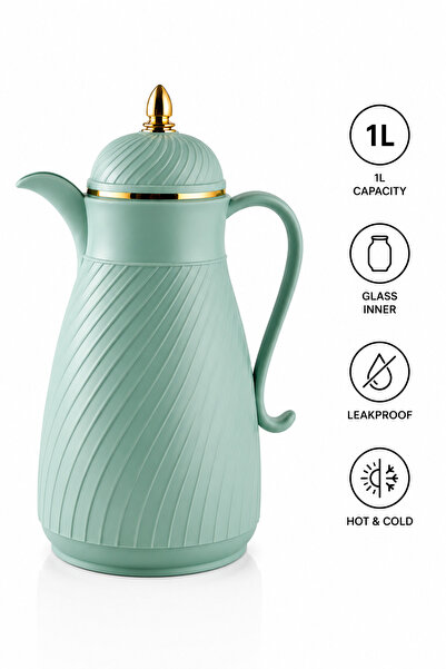 Ummelia Royalford Hani 1L Glass Vacuum Flask| Pink Glass Inner| Leakproof The...