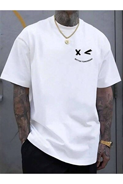 4Car Plus Size Men's T-Shirt Cotton "Modern Graphic Tee With 'Better Tomorrow...