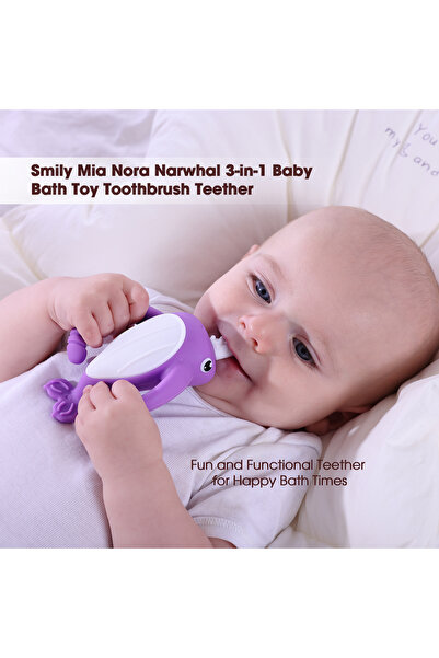 Smily Mia عضاضة أطفال قابلة للتجميد على شكل مخروط آيس كريم - 6-12 شهرًا