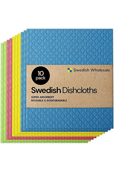 KOWVOWZ Dishcloths for Kitchen, 10 Pack Reusable and Eco-Friendly Cellulose S...