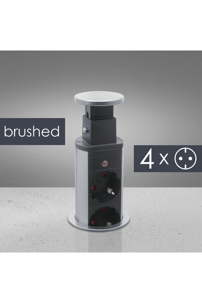 Alista Home Recessed desk socket, 4 sockets, child protection, 3500W, silver,...