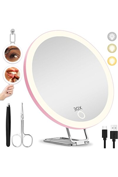 GENERAL 30X Magnifying Mirror with Lights, 6inch Makeup Magnified Mirror Ligh...