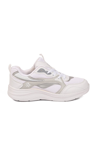 AYK'S White-Grey Mesh Breathable Lace-Up Comfortable Sole Unisex Walking and ...