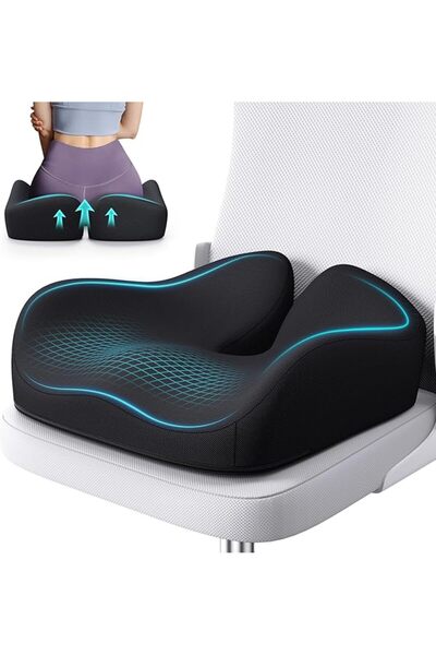 Benazcap Large Seat Cushion for Office Chair, Memory Foam Cushion for Back Su...
