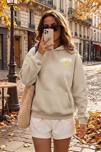 uyguntarz Unisex Printed Oversize Hoodie Hooded Sweatshirt