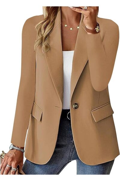 GENERAL Women's Blazer Open Front Casual Bussiness Blazers Notch Collar Work ...