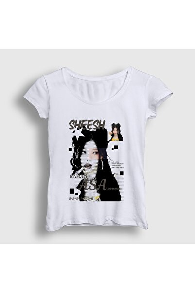 Presmono Women's White Enami Asa Sheesh K-Pop Babymonster T-Shirt 619760Tt