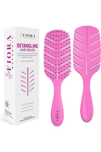 Fiora Naturals Detangler Brush - 100% Bio-Friendly Detangling brush w/Ultra-S...