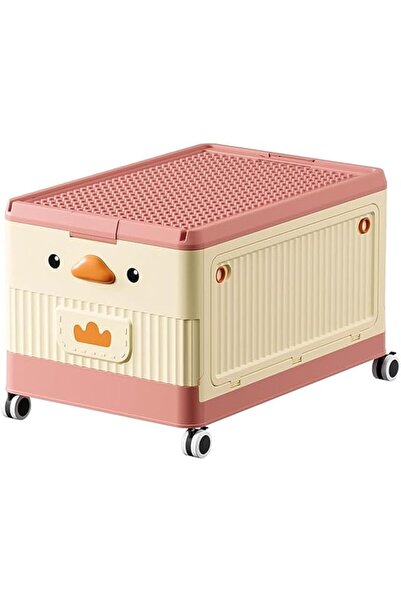 DURKU Toy Storage Box Chest,16.5in Collapsible Storage Bins with Wheels Lid H...