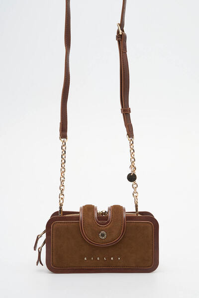 Sisley Women's Crossbody Bag Suede Taba Sly465