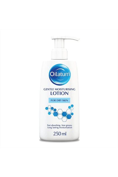 Oilatum لوشن لطيف 250 مل، كريم مرطب للبشرة الجافة مع السيراميد وفيتامين B5 وGly