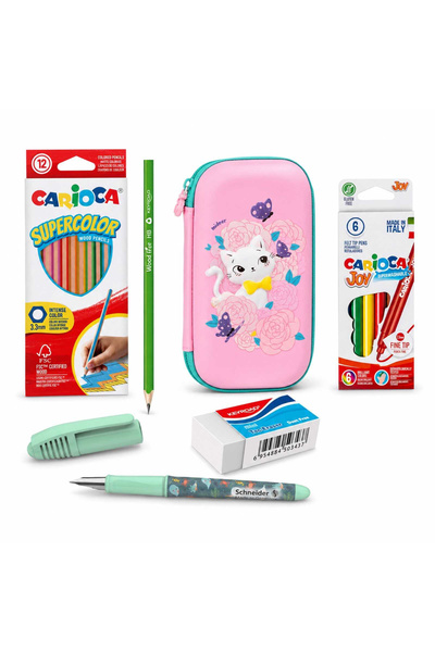 MC Micostore Pachet pentru Scris cu Penar, Creioane Colorate, Carioci, Stilou...