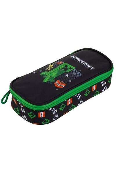 MINECRAFT Penar oval negru-verde 23 x 5 x 10 cm