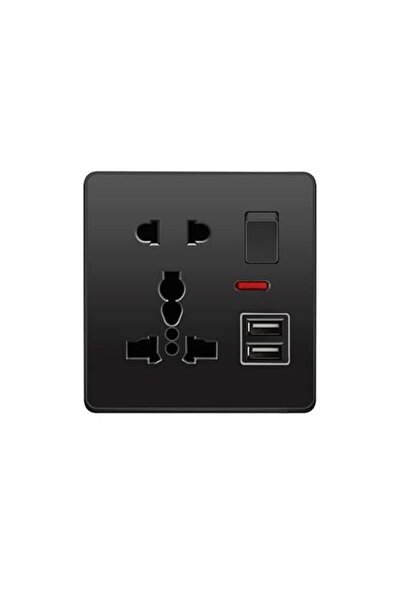 Yuhestdy مقبس حائط، مفتاح متعدد الوظائف، ومنفذين USB عالميان، مقاوم للعبث، مح...