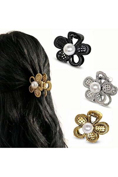 Radhu & Kabby Elegant Butterfly Hair Clutcher with Pearl Chain | Golden Finis...