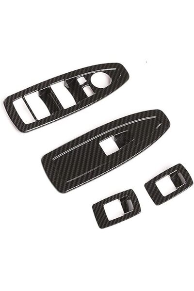 Generic Car Window Lift Switch Cover Trim Carbon Color ABS Sticker Decal Fit ...