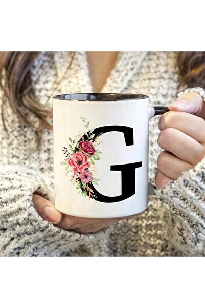 Generic Personalized Initial Mug Letter,Coffee Mugs with Flowers Alphabet,Mug...