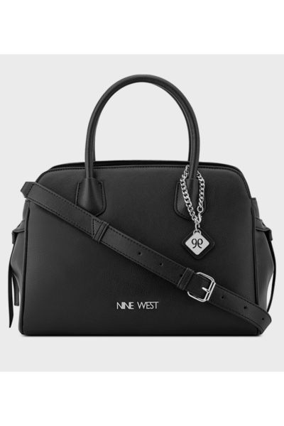 Nine West حقيبة ساتشيل سوداء سادة للنساء