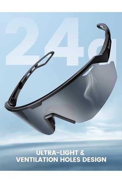 Lamicall 24g Polarized Sports Sunglasses for Men Women - [24g Ultralight] [Adjustable Nose Pad] UV40