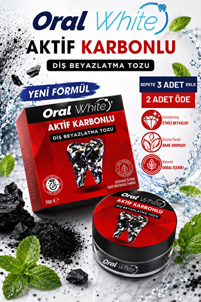 Oral White Aktif Karbonlu Diş Beyazlatma Tozu 50 gr – Yeni Formül