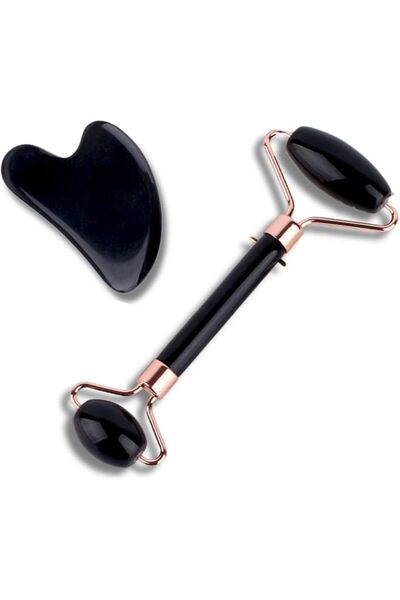 Skin Generics Black Facial Roller |   Jade Roller & Gua Sha |   Instant Cooli...