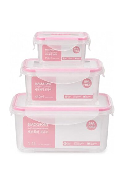 Generic Leakproof Plastic Food Storage Container Set, 3 PC with Locking Lids,...