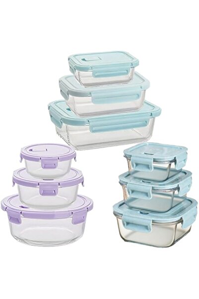 Generic set of Glass Meat Prep Containers with Lead Proof Locking Lids, 3 sha...