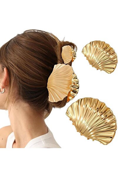 TERRIFI Hair Clips for Women, Durable and Elegant Seashell Gold Hair Clips fo...