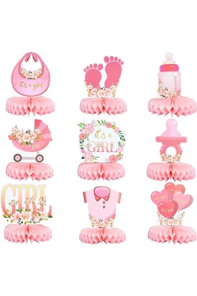 KASTWAVE 9-Piece Wildflower Baby Shower Table Centerpiece, Spring Floral Hone...