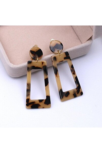 Pursehuit Cercei clip-on dreptunghiulari maro, Saloma C2