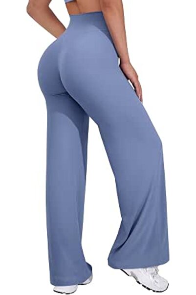 VOYJOY Straight Leggings Bottoms Womens Wide Leg 29"/ 31.5"/33"/35" Pants | H...