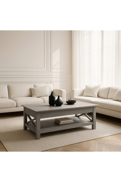 Baytonia Gino Lift Top Coffee Table with Interior Storage - Gray
