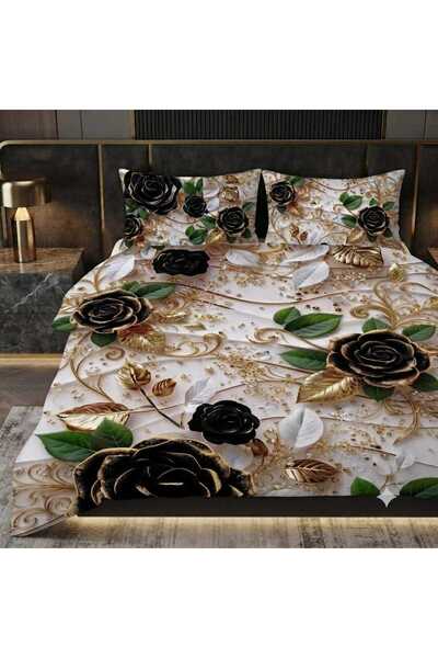 Elmas Dizayn Special Design Brand Double Duvet Cover Set Organic Satin & Cott...