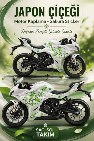 Stikacar JAPON ÇİÇEĞİ Motor Kaplama - Sakura Sticker