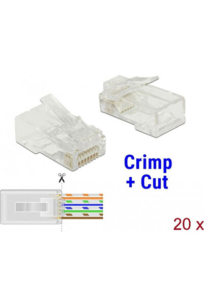 DELOCK Βύσμα RJ-45 αρσενικό 20 τεμάχια Διαφανές (86451)